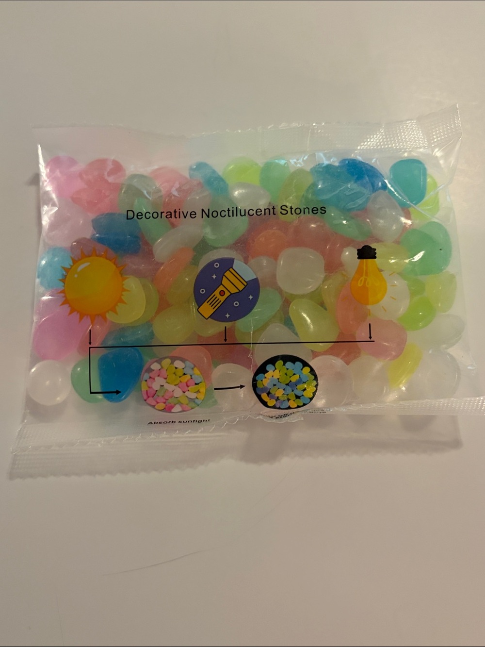 Decorative Noctilucent Stones - Assorted Pastel Glow Colors